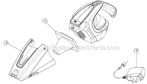 Page A Diagram and Parts List for BD10085  Dirt Devil Hand Vacuum